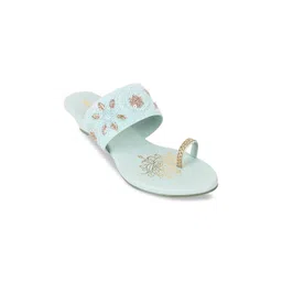 Mochi Ethnic Embellished One Toe Wedges-picture-26