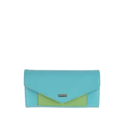 Mochi Green & Blue Color Block Wallet For Women-picture-39