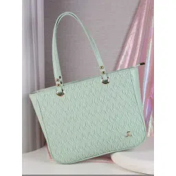 Mochi Green Textured Medium Tote Handbag-picture-36