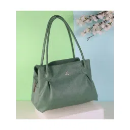 Mochi Light Green Solid Large Shoulder Handbag-picture-29