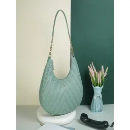 Mochi Light Green Textured Medium Hobo Bag-picture-30