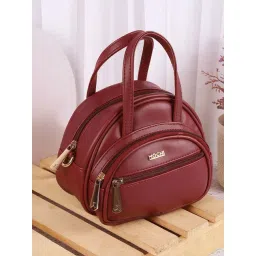 Mochi Maroon Solid Medium Handbag-picture-11