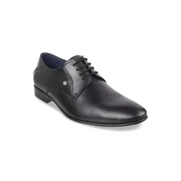 Mochi Men Black Textured Leather Formal Derbys-picture-29