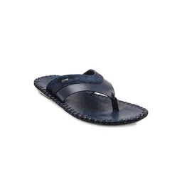 Mochi Men Blue Leather Comfort Sandals-picture-16