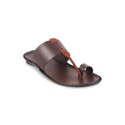 Mochi Men Brown Leather Comfort Sandals-picture-19