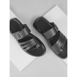 Mochi Men Leather Comfort Sandals with Buckle-picture-27