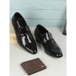 Mochi Men Textured Leather Formal Loafers Shoes-picture-43