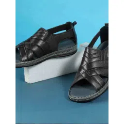 Mochi Men's Black Back Strap Sandals-picture-10
