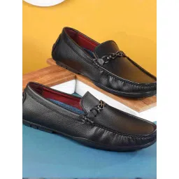 Mochi Men's Black Casual Loafers-picture-10