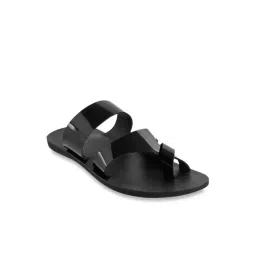 Mochi Men's Black Cross Strap Sandals-picture-37