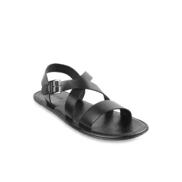 Mochi Men's Black Cross Strap Sandals-picture-21