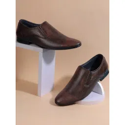 Mochi Men's Brown Formal Loafers-picture-32