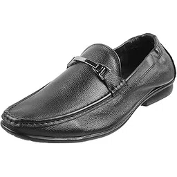 mochi Men's Faux Leather Metal Trim Stylish Loafers-picture-15