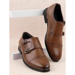Mochi Men's Tan Monk Shoes-picture-27