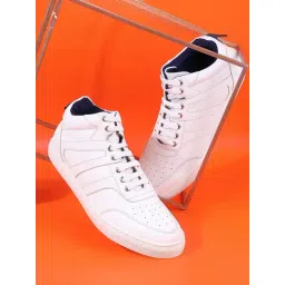 Mochi Men's White Ankle High Sneakers-picture-43