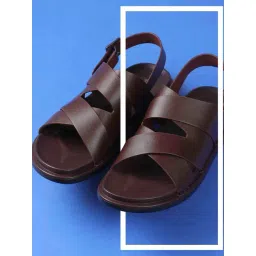 Mochi Men's Wine Cross Strap Sandals-picture-22