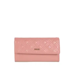 Mochi Peach Synthetic Quilted Tri-Fold Wallet-picture-25