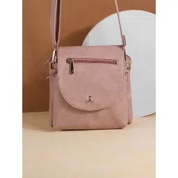 Mochi Pink  Textured Structured Sling Bag-picture-21