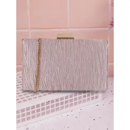 Mochi Rose Gold Fabric Clutch-picture-43