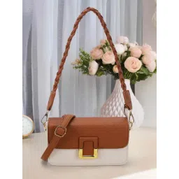 Mochi Tan Color Block Medium Cross Body Bag-picture-33