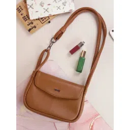 Mochi Tan Solid Medium Sling Handbag-picture-35