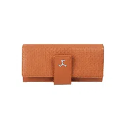 Mochi Tan Textured Small Bi-Fold Wallet for Women-picture-21