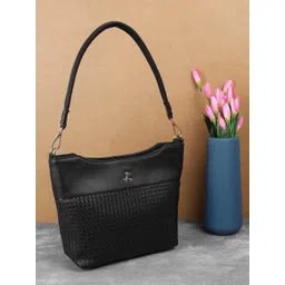Mochi Textured Structured Shoulder Bag with Cut Work-picture-22