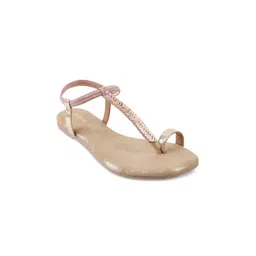 Mochi Women Beige Solid One Toe Flats-picture-24
