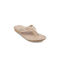 Mochi Women Beige Solid Synthetic T-Strap Flats-picture-39