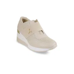 Mochi Women Beige Woven Design Slip-On Sneakers-picture-42