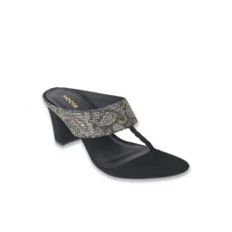 Mochi Women Black T-Strap Sandals-picture-30