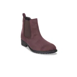 Mochi Women Brown Solid Block-Heeled Chelsea Boots-image-18
