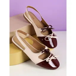 Mochi Women Colourblocked Round Toe Mules With Bows-picture-33