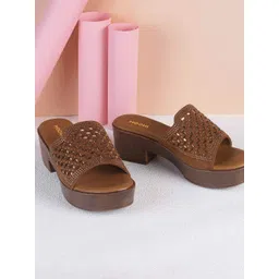 Mochi Women Embellished Block Heel Peep Toes-picture-19