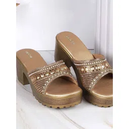 Mochi Women Embellished Block Sandals-picture-38