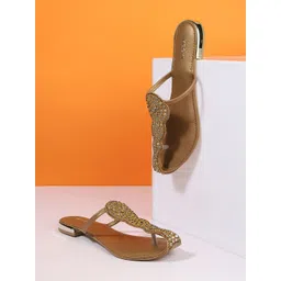 Mochi Women Embellished Ethnic T-Strap Flats-picture-37