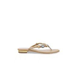 Mochi Women Embellished Open Toe T- Strap Flats image 5
