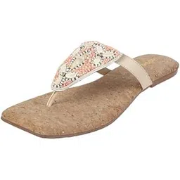 mochi Women Flat Beaded Ethnic Slip-on Sandal-picture-43