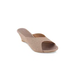 Mochi Women Gold-Toned Solid Sandals-picture-28