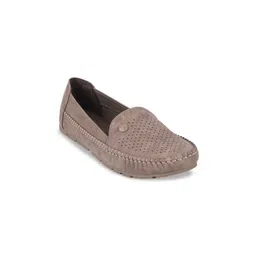 Mochi Women Khaki Perforations Loafers-picture-18