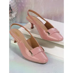 Mochi Women Pink Back Strap Sandals image 1