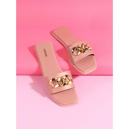 Mochi Women Pink Embellished Open Toe Flats-picture-24