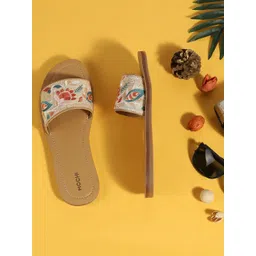 Mochi Women Printed Ethnic Open Toe Flats-picture-24