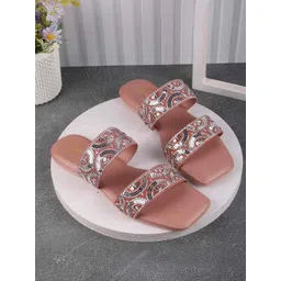 Mochi Women Printed Open Toe Flats-picture-15