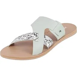 mochi Women Synthetic Leather Cross Strap Flat Chapppal-picture-23