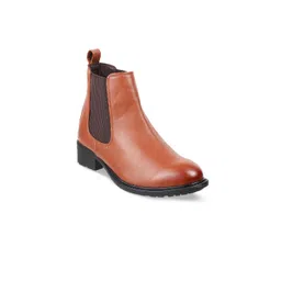 Mochi Women Tan Brown Block-Heeled Chelsea Boots-image-49