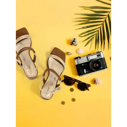 Mochi Women Textured Block Heel Sandals-picture-17