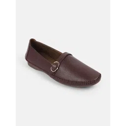 Mochi Women Textured Leather Loafers-image-7
