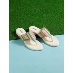 Mochi Women Woven Design T-Strap Flats-picture-32
