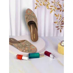 Mochi Women's Antique Gold Mule Shoes-picture-34